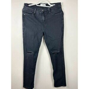 Angels Black Dark Wash Skinny Jeans Slim Fit Stretch Sz 8 31X28 Distressed Goth